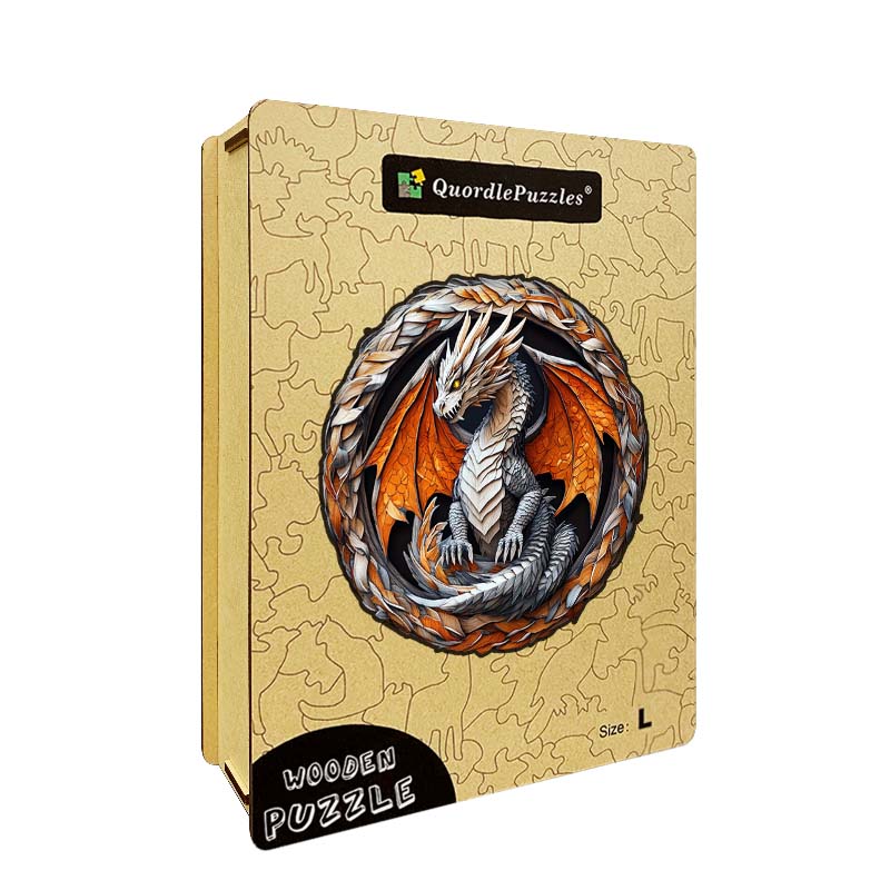 3D Drewniane Puzzle Smok