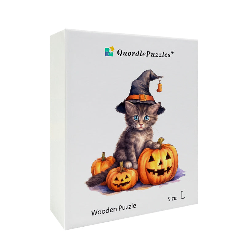 Halloweenska nálepka s čarodejníckym klobúkom tekvica