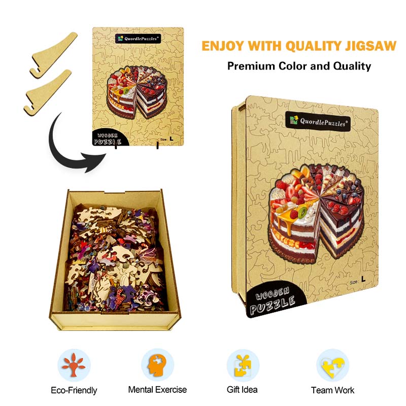 3D Drewniane Puzzle Jesienny Kotek