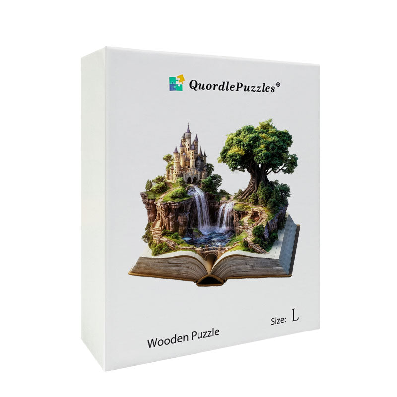 3D hrad na útesu drevené puzzle