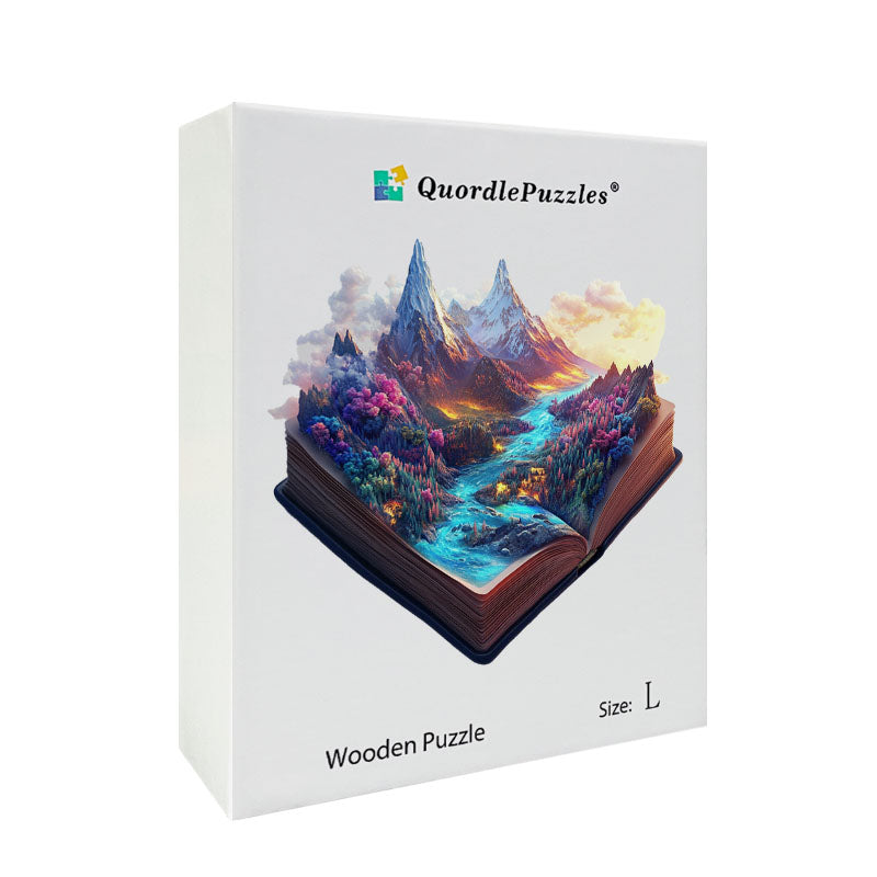 3D čarovná hora kniha drevené puzzle