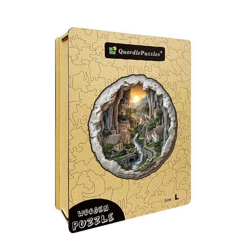 3D Drewniane Puzzle Górska Wioska