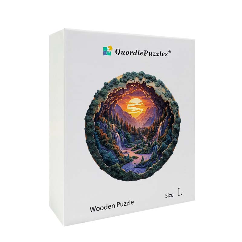 3D Drewniane Puzzle Kanion o Zachodzie Słońca