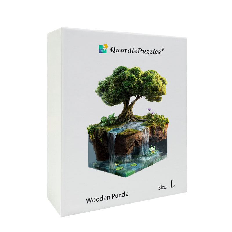 3D pokojný vodopád ostrov drevené puzzle