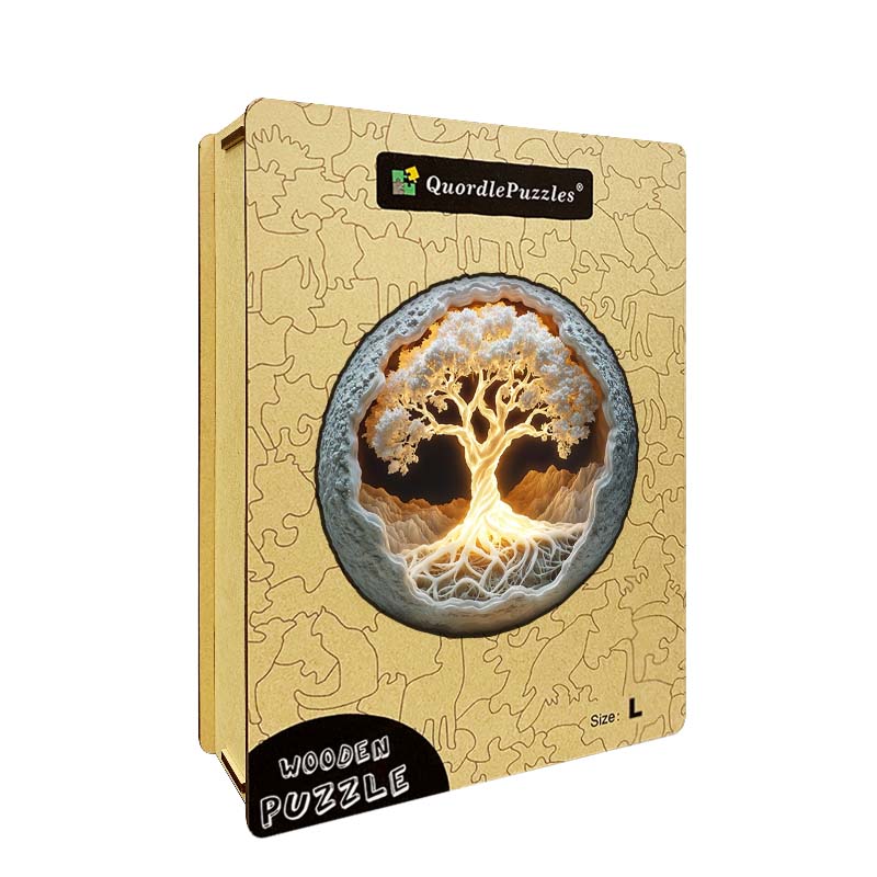 3D Drewniane Puzzle Świecące Drzewo