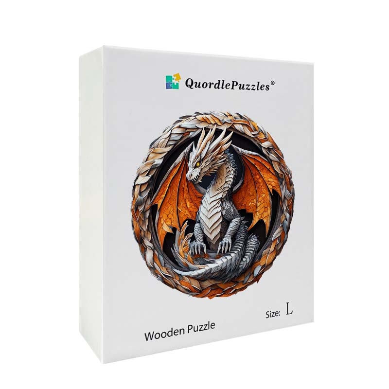 3D Drewniane Puzzle Smok