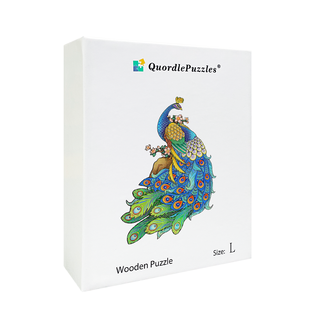 Puzzle páv z modrého peria