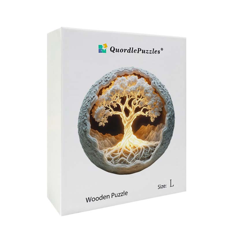 3D Drewniane Puzzle Świecące Drzewo