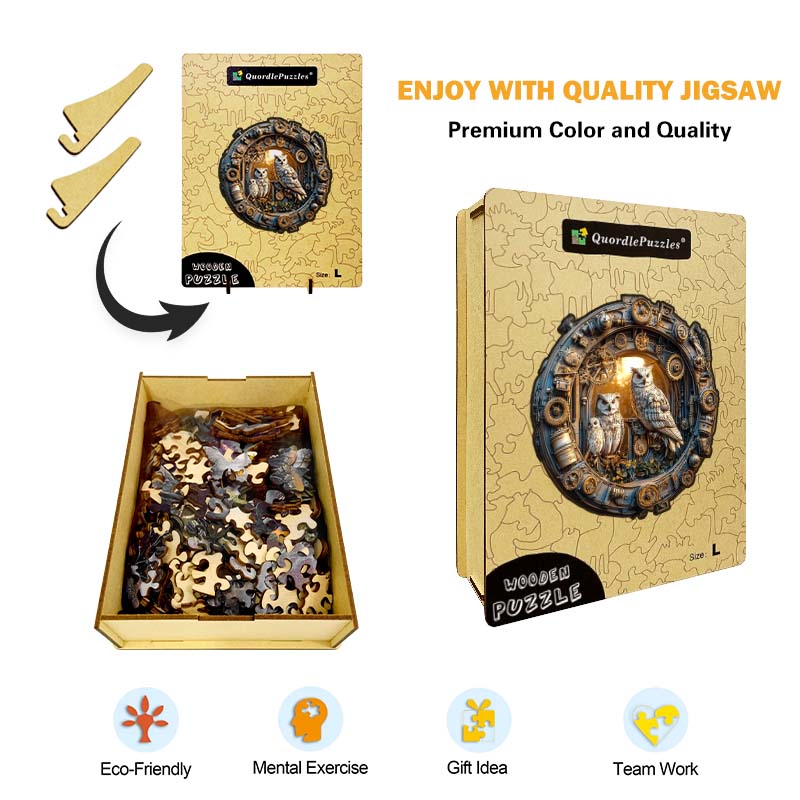 3D Drewniane Puzzle Kot pod Gwieździstym Niebem
