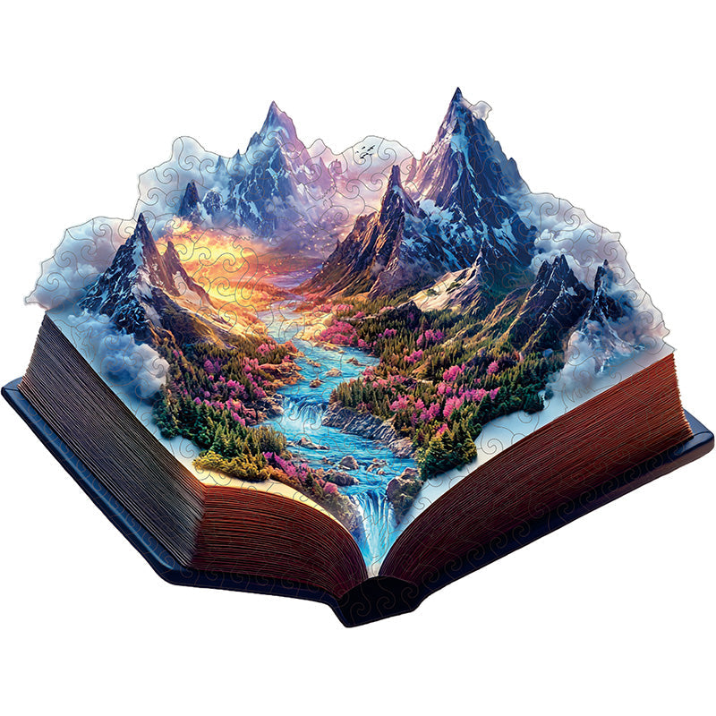 3D majestátne hory drevené puzzle