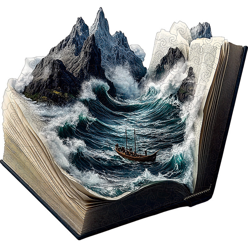 3D oceánska búrka drevené puzzle