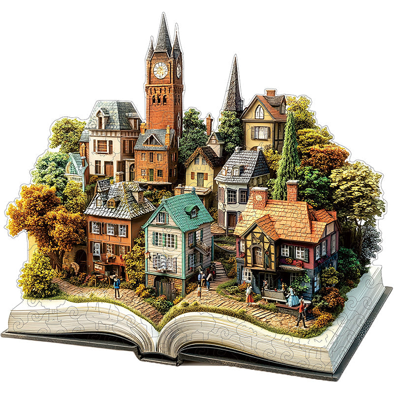 3D námestie drevené puzzle