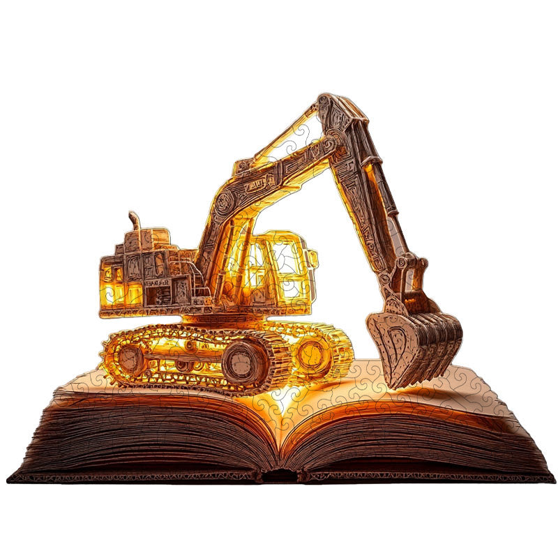 3D bager na knihe drevené puzzle
