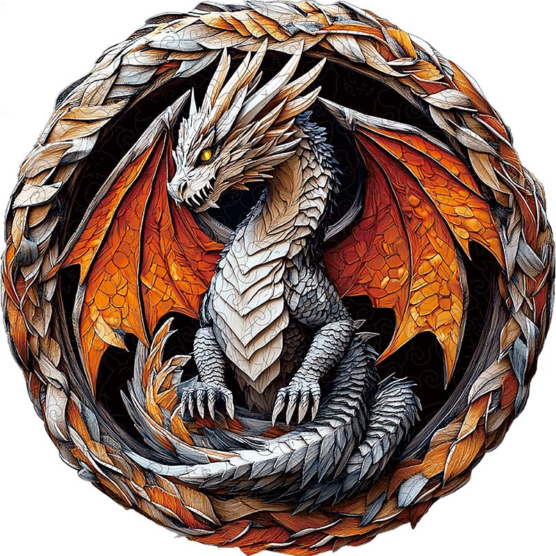 3D Drewniane Puzzle Pies w Kwiatowym Ogrodzie