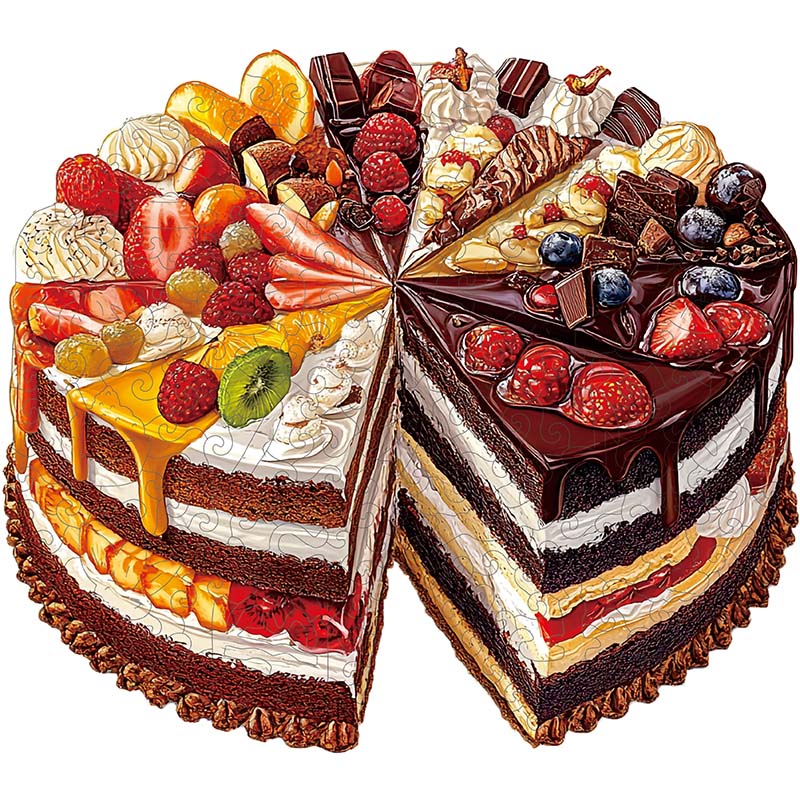 3D Drewniane Puzzle Jesienny Kotek