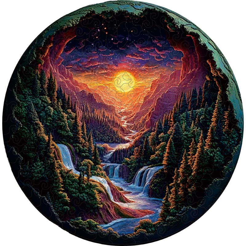 3D Drewniane Puzzle Górska Wioska