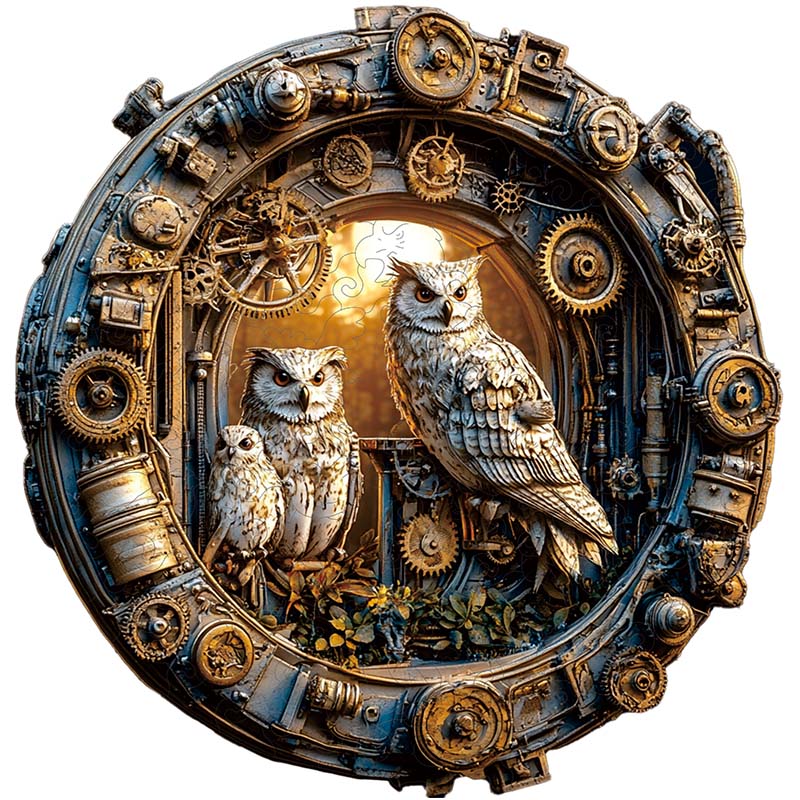 3D Drewniane Puzzle Kot pod Gwieździstym Niebem