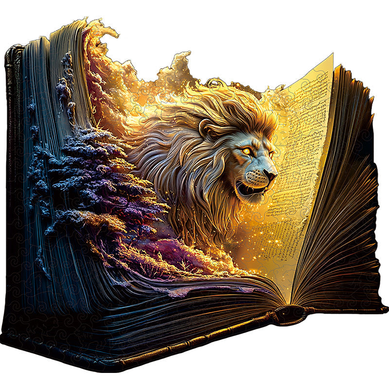 3D revúci lev drevené puzzle