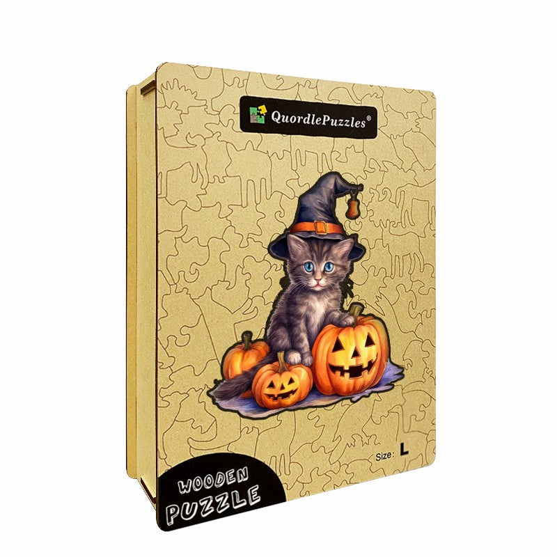 Halloweenska nálepka s čarodejníckym klobúkom tekvica