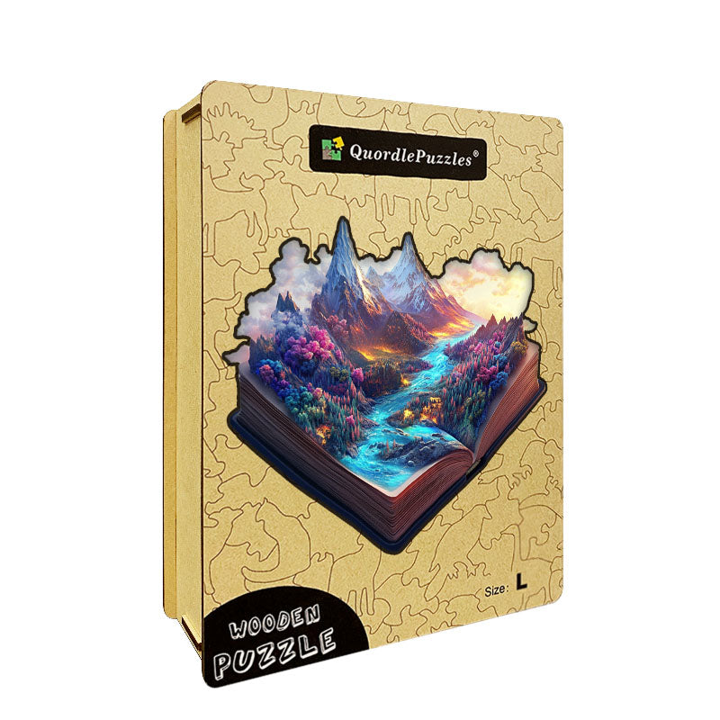 3D čarovná hora kniha drevené puzzle