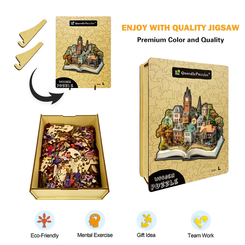 3D námestie drevené puzzle