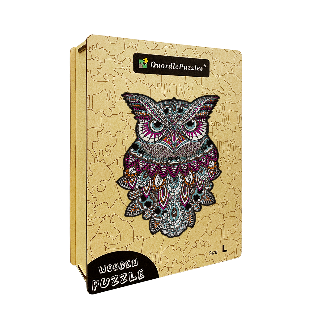 Farebné puzzle sova
