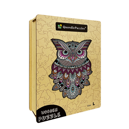 Farebné puzzle sova