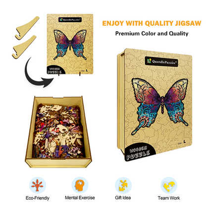 Farebné motýľové puzzle