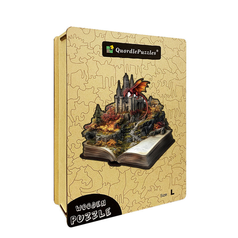 3D dračí hrad drevené puzzle