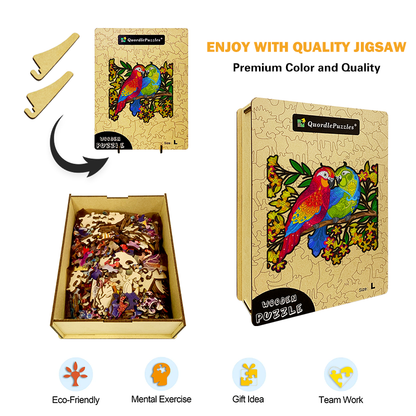 Farebné papagájové puzzle