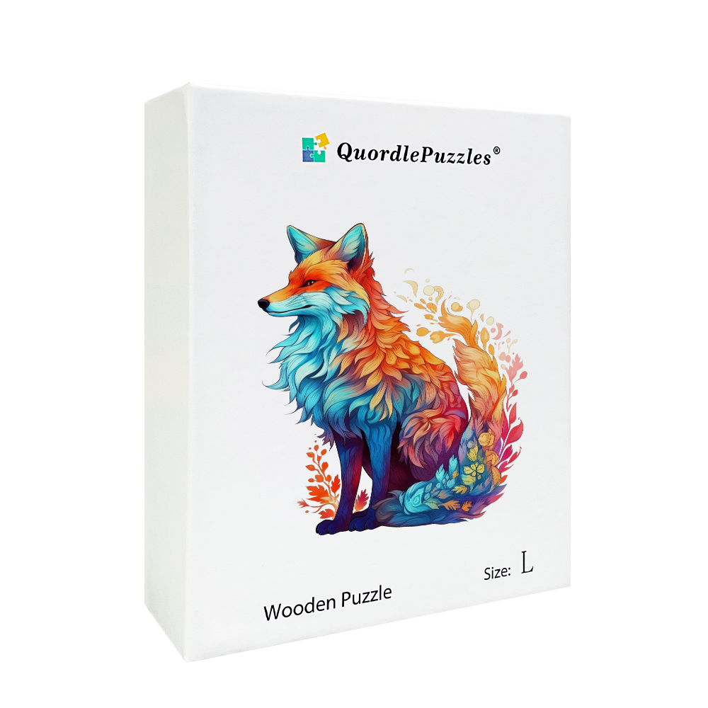 Nádherná líška, farebné drevené puzzle