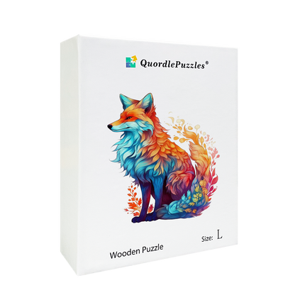 Nádherná líška, farebné drevené puzzle