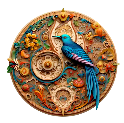 Drevená skladačka bird and bloom 3