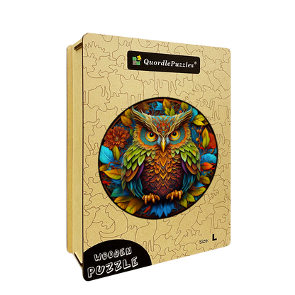 Drevené puzzle sova mandala