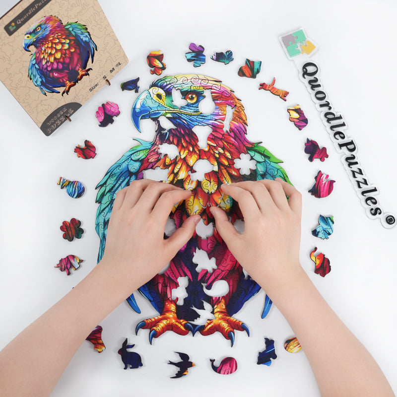Drevené puzzle vznešené a majestátne orly