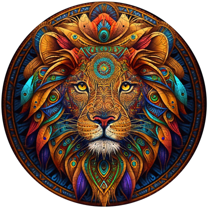 Drevená skladačka mandala leo