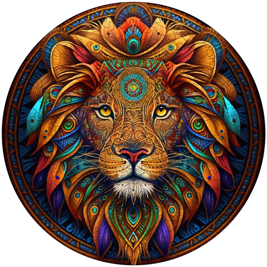 Drevená skladačka mandala leo