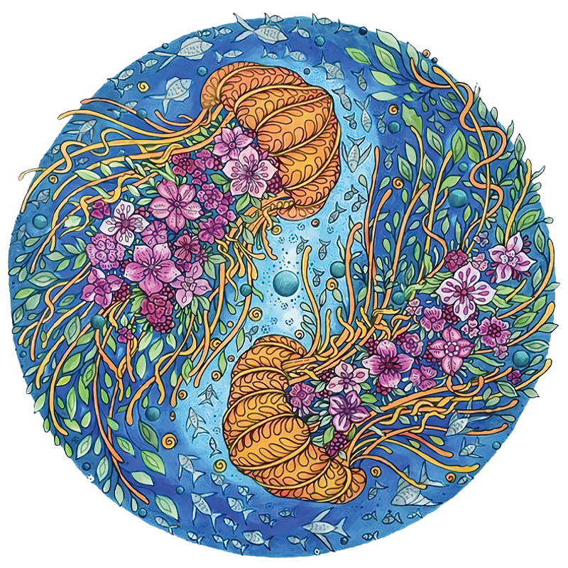 Dvojité puzzle medúzy