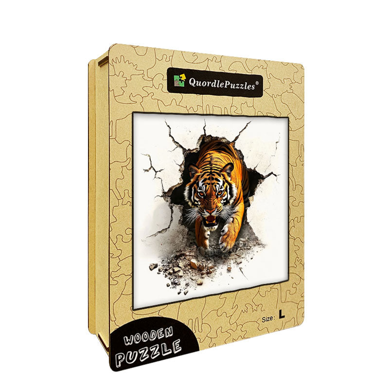 3D revúci tiger výbuch drevené puzzle