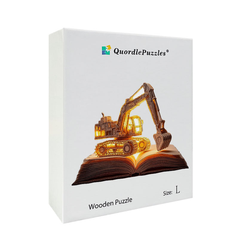 3D bager na knihe drevené puzzle