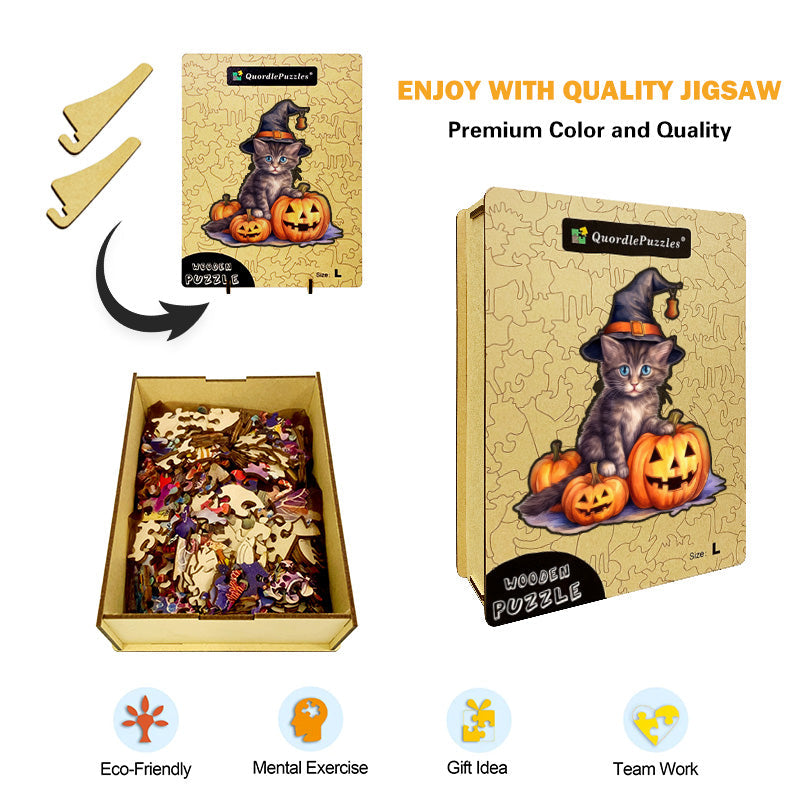 Halloweenska nálepka s čarodejníckym klobúkom tekvica