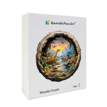3D Drewniane Puzzle Świat Dinozaurów
