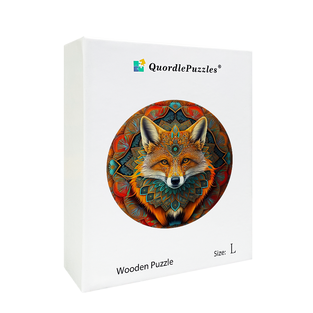 Fox etnické drevené puzzle