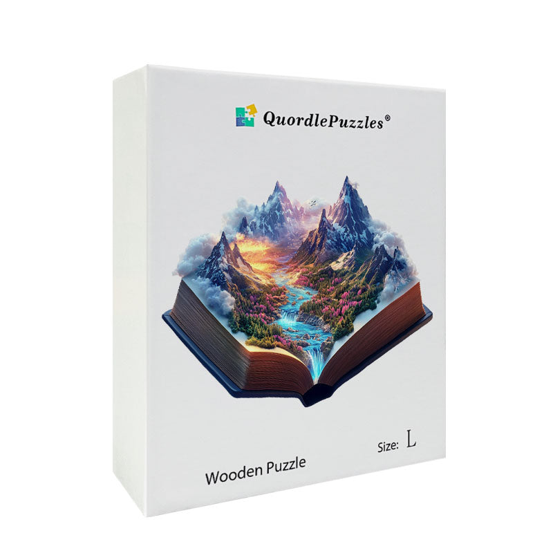3D majestátne hory drevené puzzle