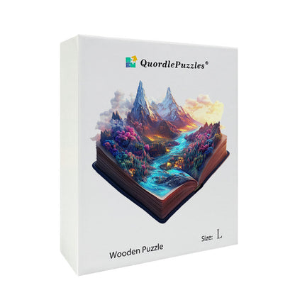 3D čarovná hora kniha drevené puzzle