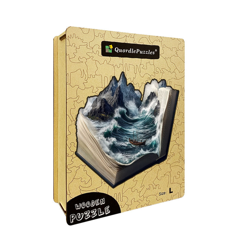 3D oceánska búrka drevené puzzle