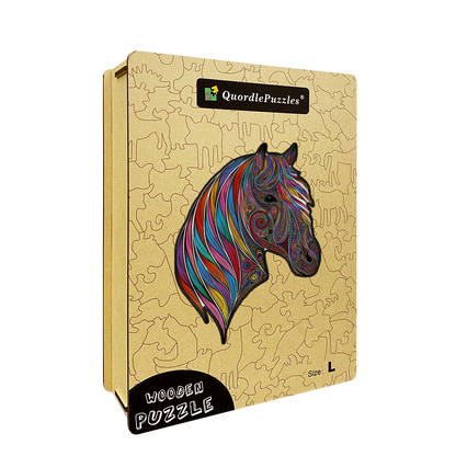 Farebné puzzle s konskou hlavou