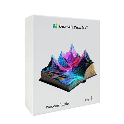 3D neonová horská rieka drevené puzzle