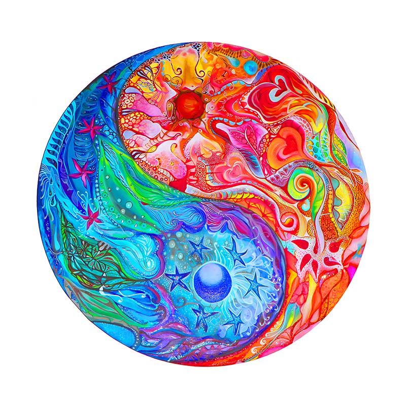 Puzzle mandala oheň a voda