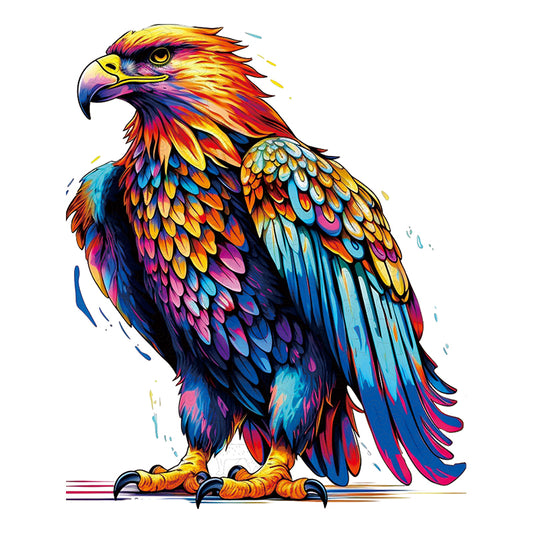 Farebná drevená skladačka eagle art